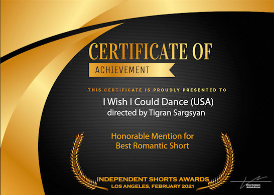 Certificate of Achievement: I Wish I Could Dance