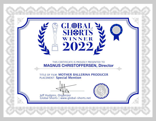Certificate of Achievement: Mother Ballerina Producer